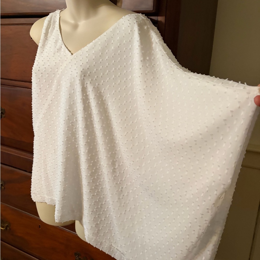 Anna Cate Jessie Clip Dot Top Bright White Sz XS NWT $198